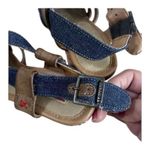 Levi's Levi’s Heels Women Size 8 Slingback Platform Blue Canvas Wedge Bohemian Open Toe Photo 7