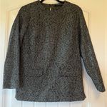 ZARA  WOMAN Black White Houndstooth Textured Long Sleeve‎ Tunic Dress Pockets M Photo 2