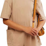 Free People  Hot Shot Tee Romper in Mocha Latte Size Medium Photo 0