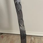 Fossil Vintage Sun Flower Genuine Leather Belt Dark Brown Large Tooled Festival Photo 5