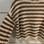 Mango MNG Cream & Brown Stripe Sweater Photo 4