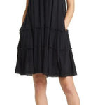 Treasure & Bond  Swing Dress Women's Medium Black  Cotton Blend Tiered Sleeveless Photo 0