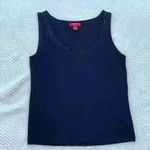 CHAPS Navy tank top sz M crochet girly feminine western 90s y2k office career Photo 0
