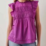 Rails  Filomena Summer Casual Lightweight Ruffle Top Size XS Berry Photo 0