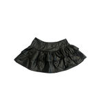 Beaudrm Faux Leather Skirt Womens S Black Mini Silver Buckle Pleather Pleated Photo 9