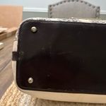 Brahmin Women’s Leather Cream Black Snake Skin Satchel Designer Handbag Photo 11