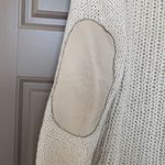 Brochu Walker  WOMENS WHITE V NECK SWEATER LEATHER ELBOWS PETITE Photo 7