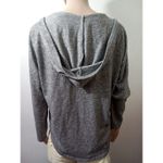 Absolutely Famous  XL Hooded‎ Long Sleeve Top Gray V-neckline Criss-cross Photo 9
