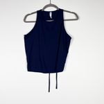 Spanx Butter Keyhole Crew Neck Sleeveless Athletic Tank Tank Dark Storm Blue S Photo 0