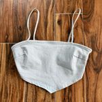 ZARA  NWT Light Denim Chambray Crop Top Size M Photo 3