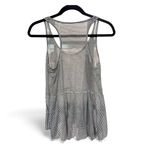 We The Free Free People  Blue & White Striped Ruffle Bottom Tank Blouse Photo 1