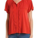 Michael Stars red peasant top. Runs like a small. New Photo 0