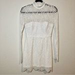 Lulus  Gorgeous Attraction White Lace Structured Long Sleeve Mini Dress Size S Photo 2