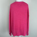 Pilcro  Bright Pink V-neck Pull Over Cotton Blend Sweater Oversized‎ Size Small Photo 6