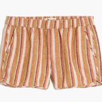 Madewell Linen Blend Printed Pull-On Shorts Rainbow Stripe Photo 2