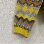 Andrew Marc  NY Mustard Lurex Geometric Sweater Photo 4