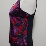 EXPRESS red purple feather satin mixed media tank size small Photo 3