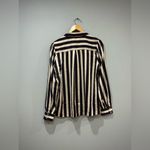 Cream/Black Haver & Blair Striped Blouse Size M EUC Black Size M Photo 3