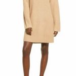 WAYF Culver Turtleneck Long Sleeve Sweater Dress in Camel Size XS NWT Photo 0