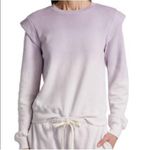 MONROW Revolve Purple Ombre Sweatshirt Top Ruffle Shoulder Cotton Size Large New Photo 0