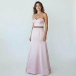 Sherri Hill  Pink Pageant Prom Gown Size 8 Rhinestone Belt Mermaid Dress Photo 1