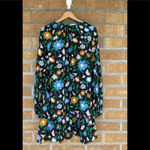  NEW YORK KATE SPADE Floral Garden Tulip Dress In Black LARGE Photo 9