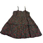 Urban Outfitters Dress Womens Small Black Floral Tiered Babydoll Mini Lace Trim Photo 1