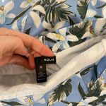 AQUA Blue Green Floral Hawaiian Floral Mini Dress Cut Out Back Cotton Size XS Photo 7