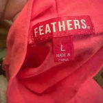 Feathers Pink Mock Neck Crop Blouse Large Photo 1