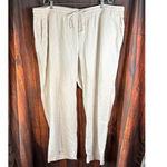 Old Navy Linen Blend Pants Women's Size XXL Drawstring Straight Leg Beach Vacay Photo 0