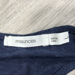 Maurice's  Navy Sleeveless Criss-Cross Back Shirt  Crochet Detail Tank Top Size L Photo 3