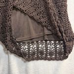 Talbots  3X Brown Hand Knit Crochet Sleeveless Tank Top Boho Y2K Woodland Fairy Photo 4