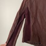 Free People  Size 6 Red Distressed Faux Suede Leather Modo Zip Jacket Photo 6