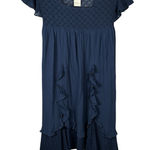 Free People NEW  Bring The Romance Navy Blue Midi Maxi Dress Handkerchief Hem Med Photo 0