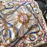 CELINE Authentic  Multicolor 18" Square cotton Scarf Photo 6