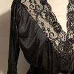 Black Lace Trim Robe Size M Photo 6
