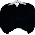 Loft Ann Taylor  Silk Blend‎ Sweater Cropped Wrap Jacket Black Photo 0
