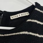 Alice + Olivia  Small Black, White Monah Pinstripe Stretch Knit Sleeveless Dress Photo 7