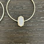 Kendra Scott  White Drusy Elora Hoops Drop Earrings in Gold Photo 3