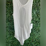 Good American NWT -  Extreme Sheer Sleeveless White Bodysuit High Cut Open Back Photo 6
