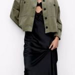 ZARA Green Cropped Corduroy Jacket Ladies Size Small Photo 0