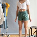 Storets NWT  White Eyelet Cinched Front Crop Top S/M Photo 4