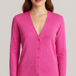 Ralph Lauren Lauren  Black Label Pink Linen Cardigan Women’s M Coquette Cottege Photo 0