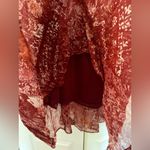 Soft Surroundings Bailletta Blouse Cabernet Flowy Boho Long Sleeve Top Medium Photo 4