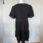 Lightweight Tiered V Neck Dress | NWOT | Medium | Black | Short Sleeve Photo 4