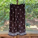 Sundance Women's Brown And White Printed Cropped Pull On Pants Size PS Photo 1