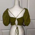 HYFVE Olive Puff Sleeve Blouse. Medium. Photo 3