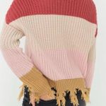 Love Tree  Ripped Fringed Sweater V-Neck Photo 9