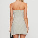 Princess Polly  Langdon Strapless Beige Stripe Mini Dress Photo 4