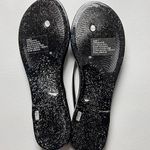 City Streets  Women's Flat Glitter Black Shiny Shimmer Glitter Sandals Sz 7 Photo 4